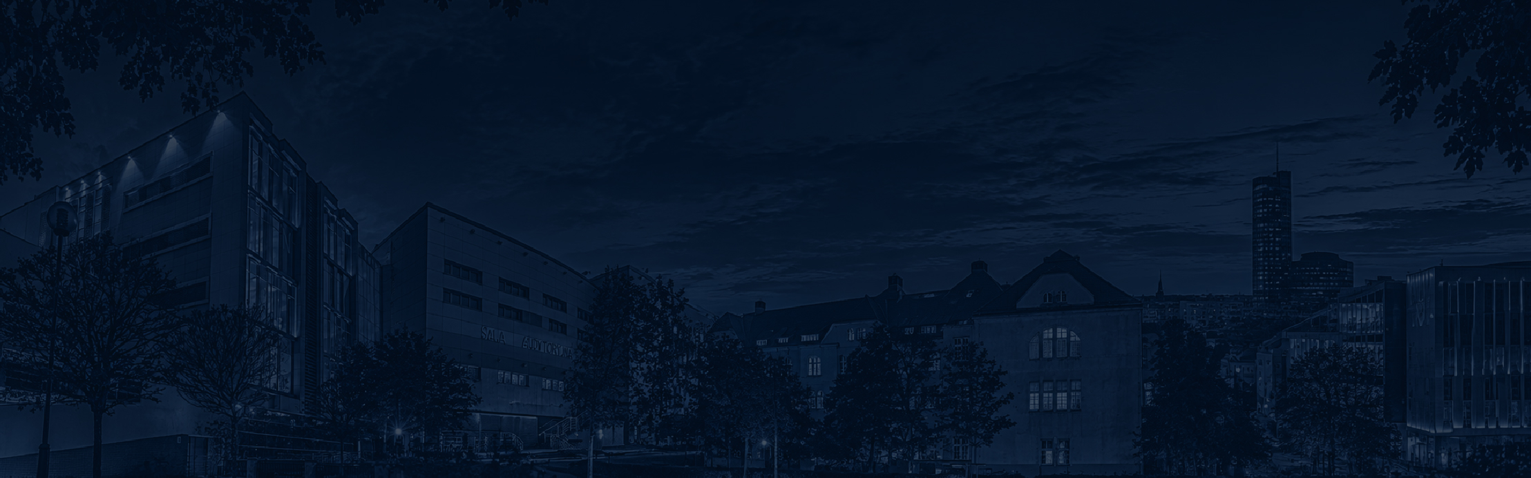 Panorama budynków kampusu Uniwersytetu Ekonomicznego we Wrocławiu
