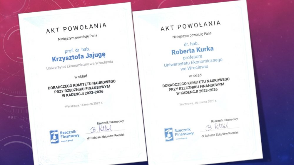 Profesorowie UEW członkami Doradczego Komitetu Naukowego przy Rzeczniku Finansowym