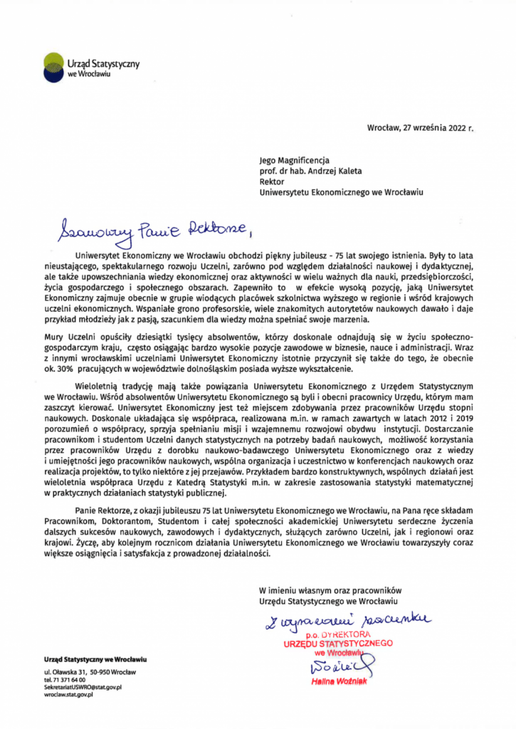 List gratulacyjny us_wroclaw
