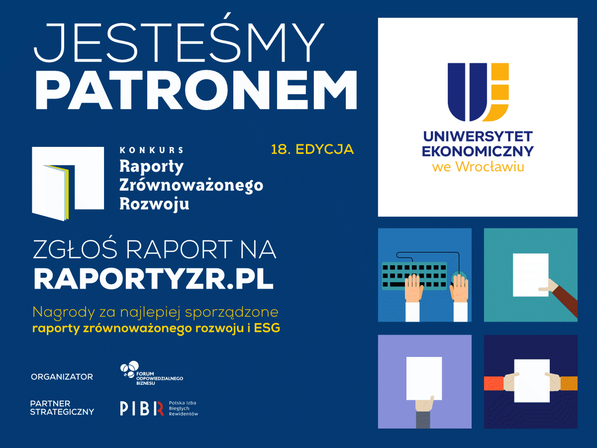 18. edycja konkursu “Raporty Zrównoważonego Rozwoju” - plakat